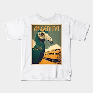 Argentina Bird Vintage Travel Art Poster Kids T-Shirt